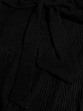 Holidays Women Bow Strapless Textured Wide Leg Jumpsuit