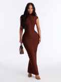 Women Summer Stand Collar Bandage Dress