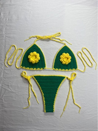 Knitted Crochet Bikini Swimsuit for Beachwear