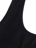 Women Halter Neck Slim Vest Drawstring Wide Leg Pants Casual Tracksuit