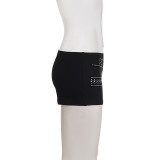 Women Street Sexy Casual Beaded Tank Top & Shorts Two-Piece Set