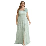 Plus Size Women Green Camisole Dress