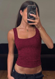 Women Sexy Lace Patchwork Square Neck Sleeveless Top