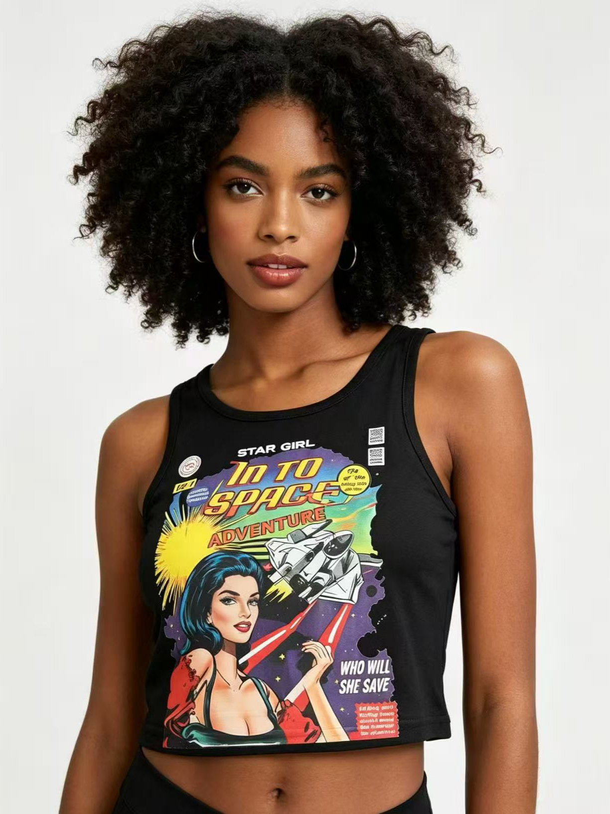 Letter Print U-Neck Camisole Top for Casual Streetwear