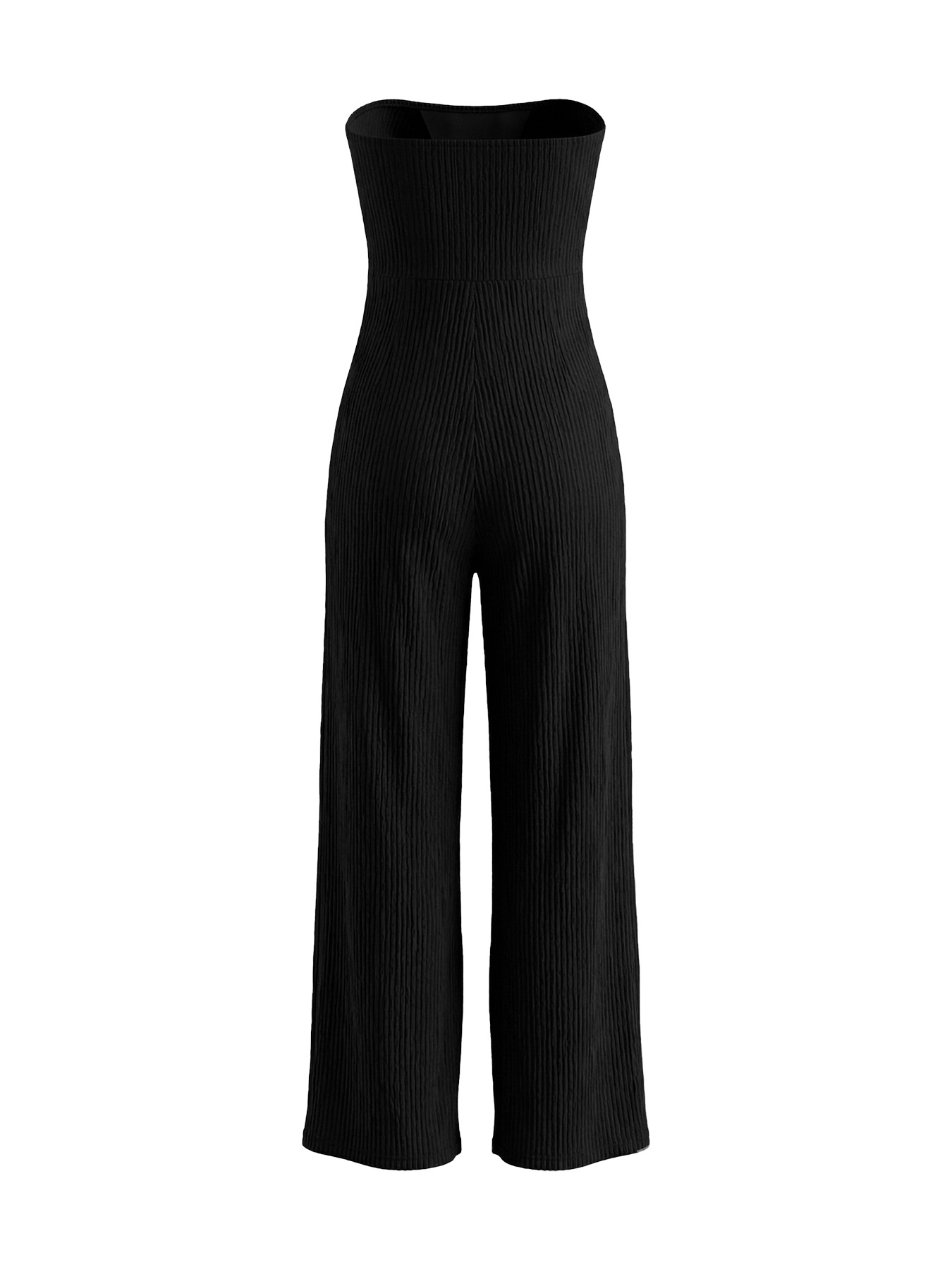 Textured Bow Strapless Wide Leg Jumpsuit for Holidays