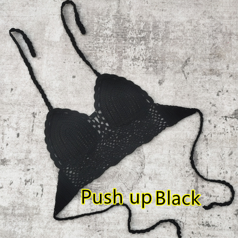 Padded Lined Crochet Bikini Top for Summer Beachwear