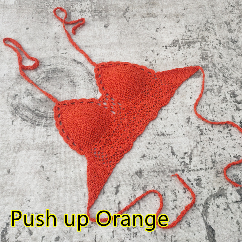 Padded Lined Crochet Bikini Top for Summer Beachwear