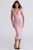 Women Summer V Neck Bandage Bodycon Dress