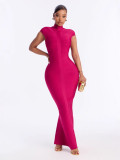 Women Summer Stand Collar Bandage Dress