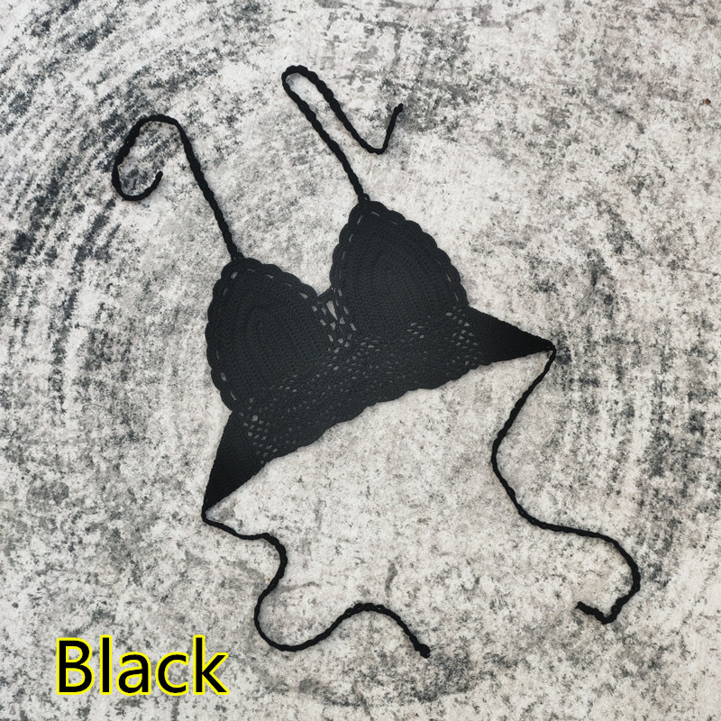 Padded Lined Crochet Bikini Top for Summer Beachwear