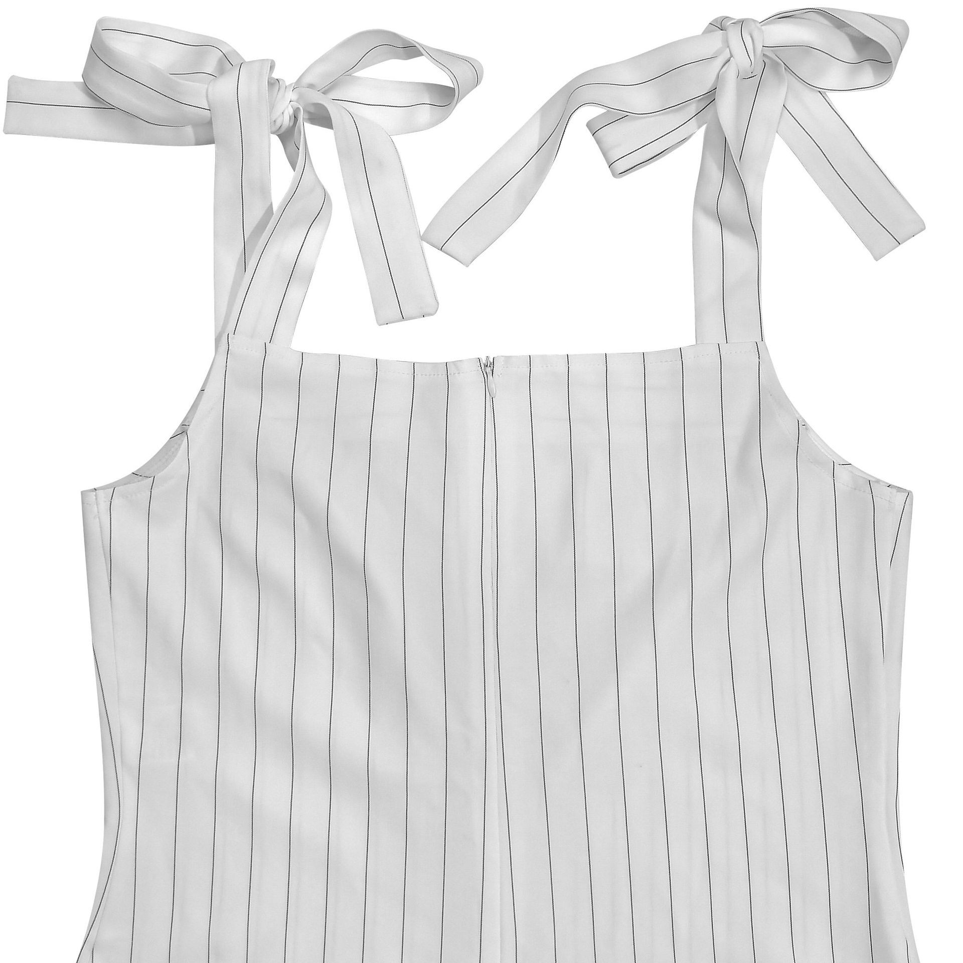 Striped Strap Wide Leg Jumpsuit for Casual Wear
