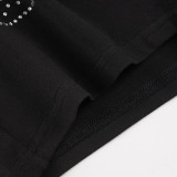 Women Street Sexy Casual Beaded Tank Top & Shorts Two-Piece Set
