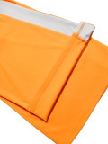 Women Color Block Halter Neck Low Back Top High Waist Slim Fit Wide Leg Pants Casual Two-Piece Set