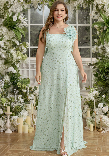 Plus Size Women Green Camisole Dress