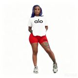 Women Sexy Fashion Short Sleeve Top & Shorts Two-Piece Set