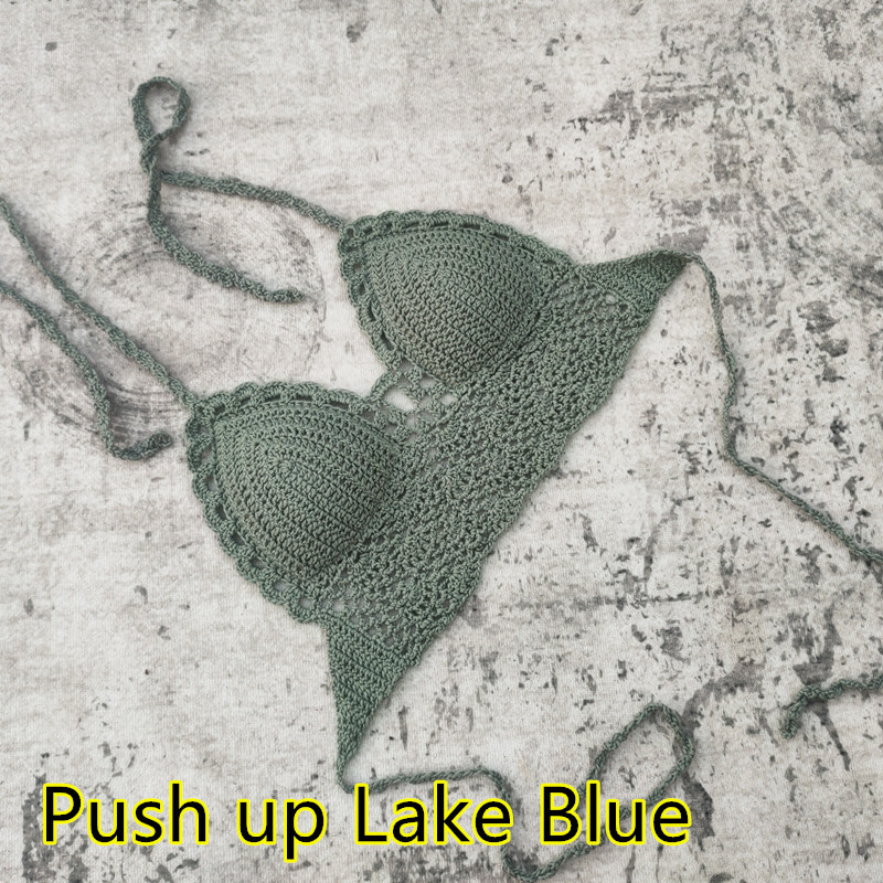 Padded Lined Crochet Bikini Top for Summer Beachwear