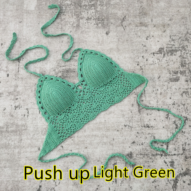 Padded Lined Crochet Bikini Top for Summer Beachwear