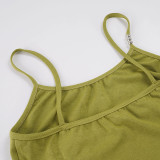 Women Color Block Letter Print Camisole Holidays Sexy Tank Top