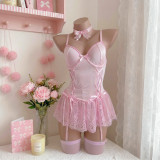 Women Sexy Camisole Lace Mesh Patchwork Sleep Dress Lingerie
