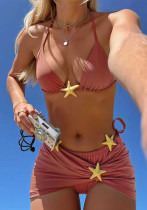 Women Holiday Beach Starfish Decor Sexy Halter Neck Bikini Swimwear Women Holiday Beach Starfish Decor Sexy Halter Neck Bikini Swimwear