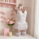 Women Sexy Camisole Lace Mesh Patchwork Sleep Dress Lingerie