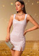 Women Sexy Low Back Sequin Strap Dress Party Mini Gown