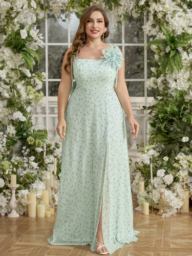 green camisole dress Blue Zone | low-cut mid-length camisole dress main image 0