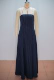 Women Summer Lace Strap Striped Pocket A-line Dress