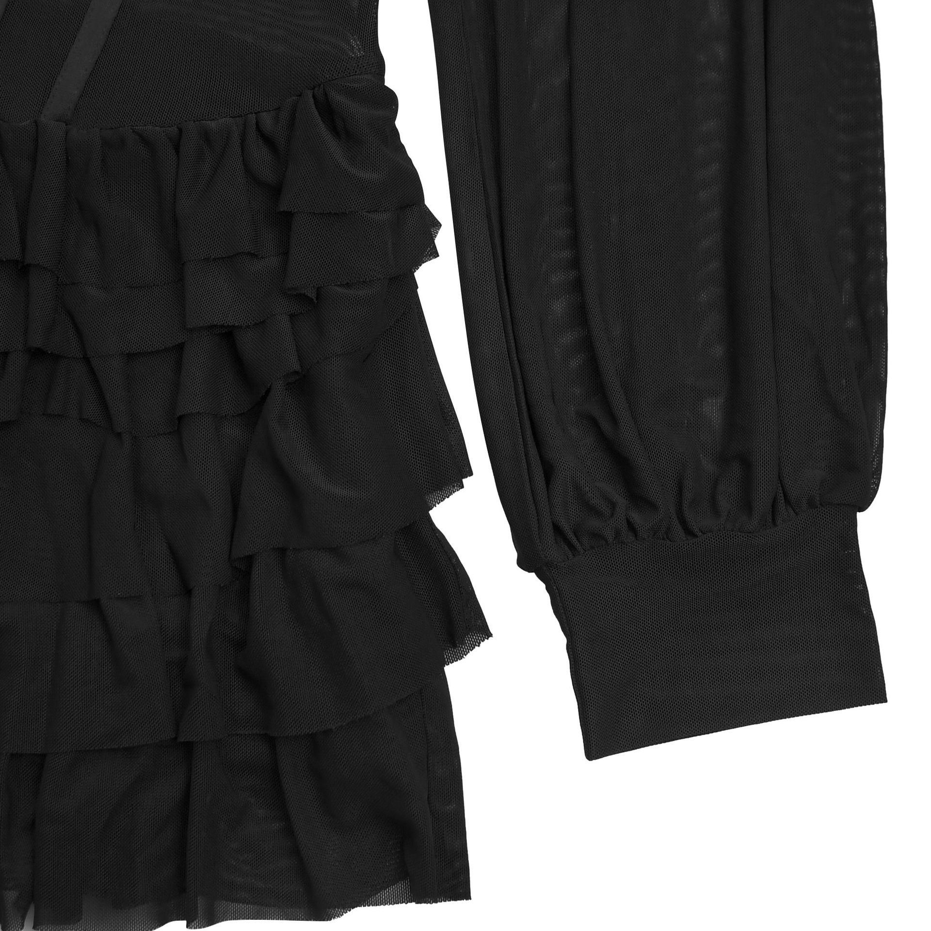 V-Neck See-Through Mesh Dress for Clubwear