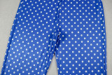 Women Trendy Polka Dot Low Back Wrap Slim Wide Leg Yoga Two-Piece Outfit Set