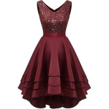 Women V-Neck Sequin Evening Gown Party Dress（Processing time need 3-6 days）