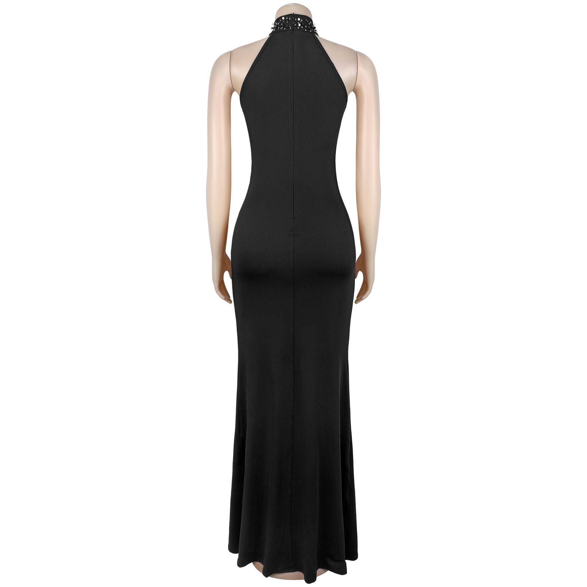 Off-Shoulder Beaded Bubble Split Dress for Evening Parties