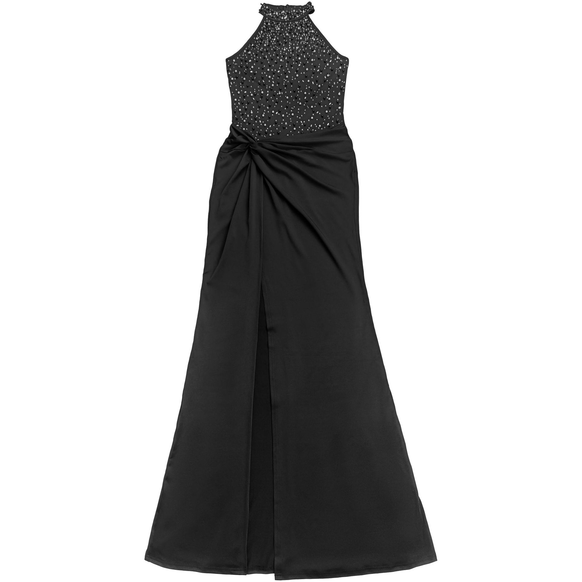 Off-Shoulder Beaded Bubble Split Dress for Evening Parties
