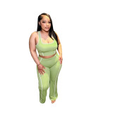 Women Color-Block Casual Tank Top and Pant Two-Piece Set