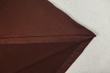 Women Trendy Solid Color Split Irregular Deep V Halter Neck Sexy Dress