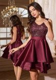 Women V-Neck Sequin Evening Gown Party Dress（Processing time need 3-6 days）