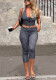 Women Spring Sexy Halter Neck U-Neck Tank Top and Polka Dot Cropped Pants Two-Piece Set