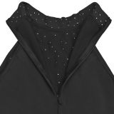 Women Sexy Off-Shoulder Beaded Bubble Bead Split Dress