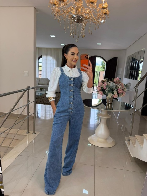 Denim Sling Wide-Leg Jumpsuit for Casual Streetwear