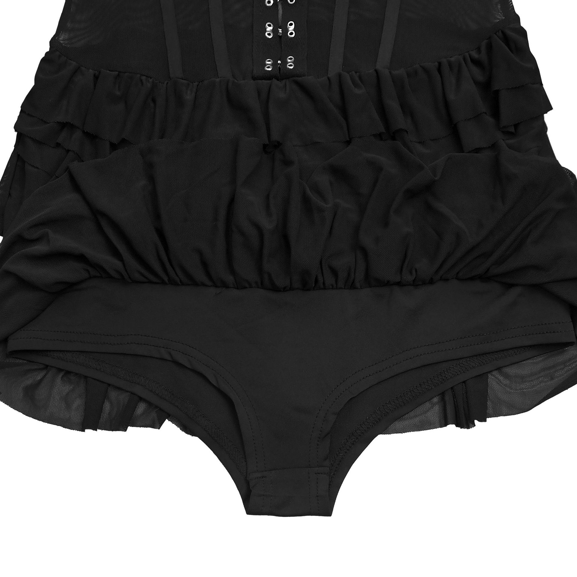 V-Neck See-Through Mesh Dress for Clubwear