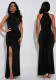 Women Sexy Off-Shoulder Beaded Bubble Bead Split Dress