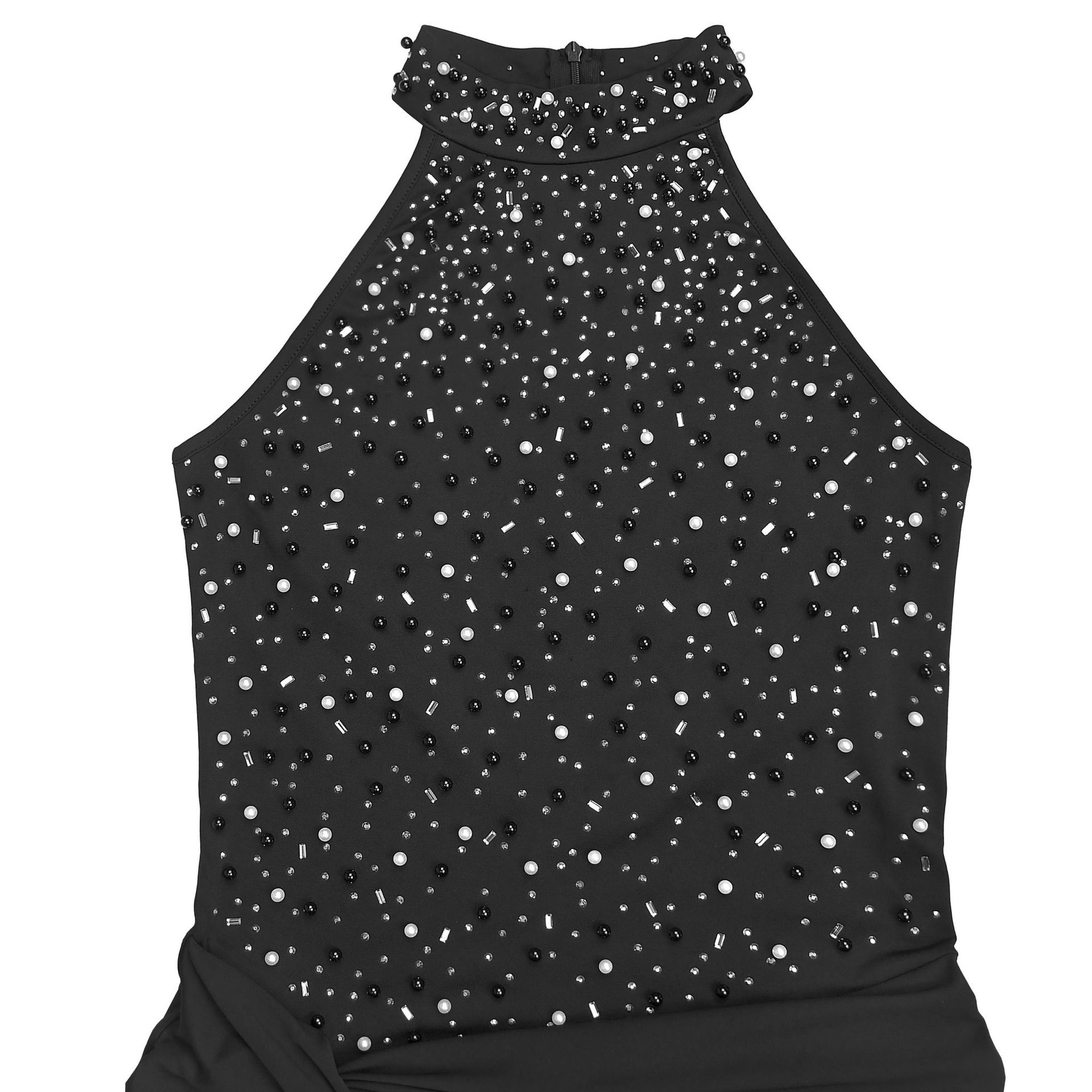 Off-Shoulder Beaded Bubble Split Dress for Evening Parties
