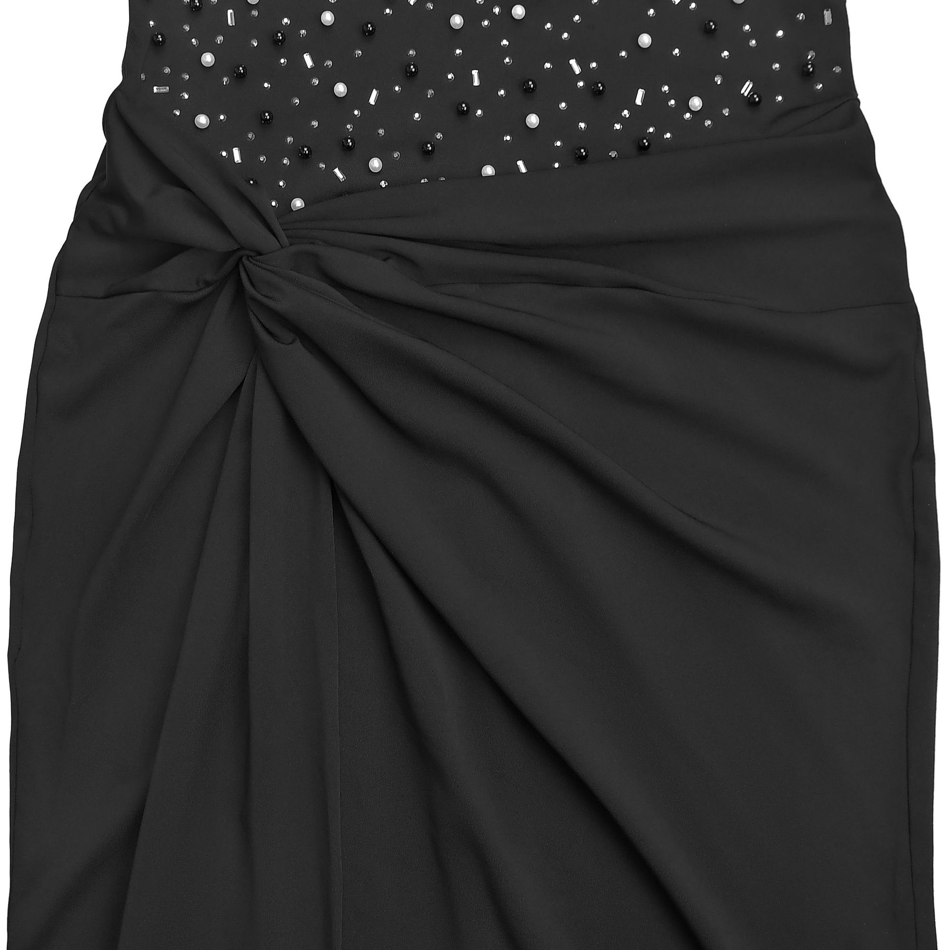 Off-Shoulder Beaded Bubble Split Dress for Evening Parties