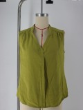 Women Solid Sleeveless V-Neck Vest Drawstring Pocket Wide Leg Pants Casual Two-Piece Set