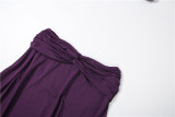 Women Spring Sexy Off-Shoulder Tank Top and Solid Irregular Midi Skirt Two-Piece Set