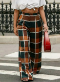 Women Casual Plaid Long Pants