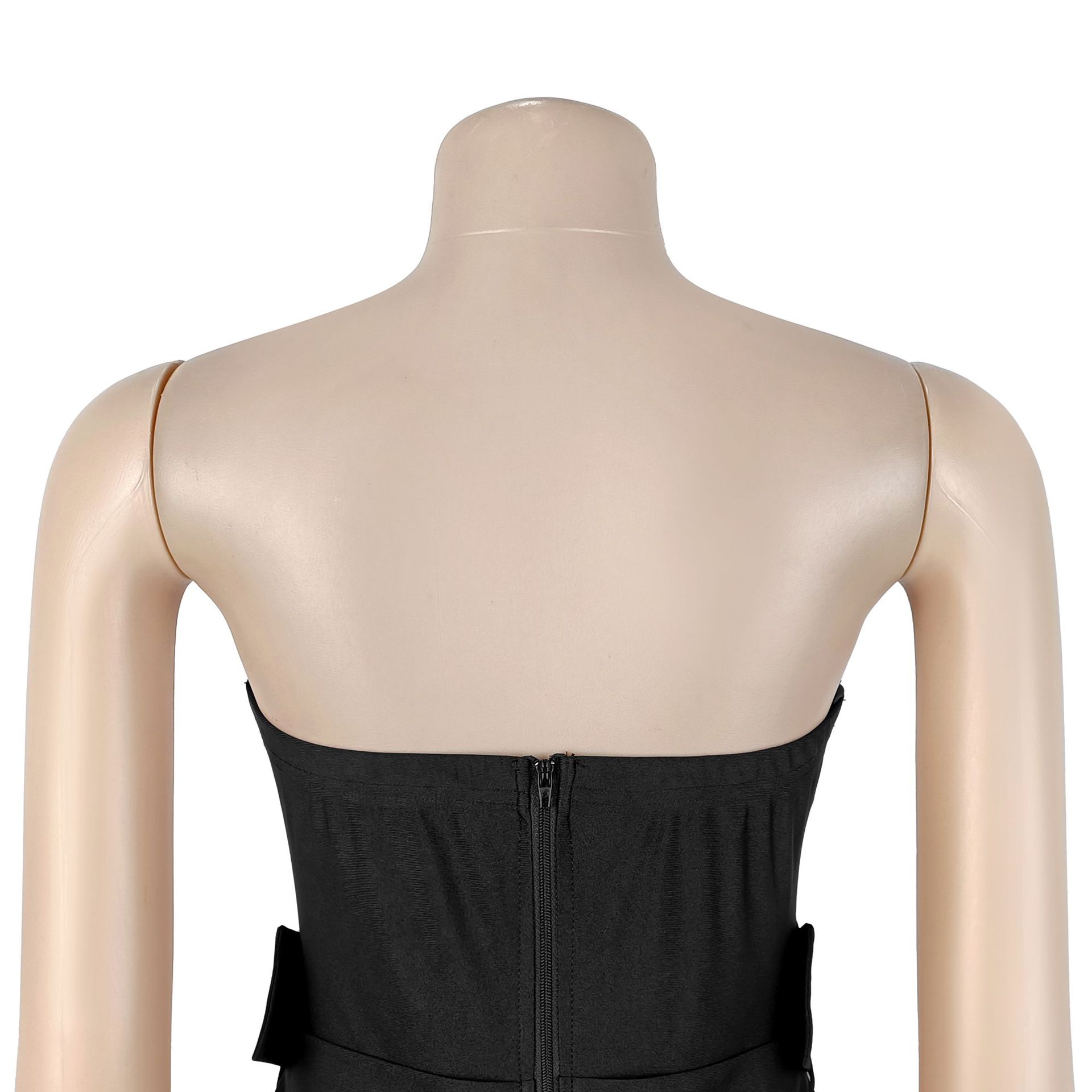Solid Strapless Bodycon Jumpsuit for Clubwear