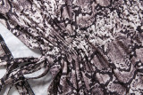 Women Summer Snake Print Sexy V-Neck Backless Bodycon Dress