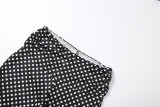 Women Spring Sexy Halter Neck U-Neck Tank Top and Polka Dot Cropped Pants Two-Piece Set