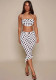 Summer Women Polka Dot Print Sleeveless Halter Neck Lace-Up Top & Capri Pants Set